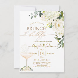 Convites Água-tinta Rosas de Alabastro Brunch Bubbly
