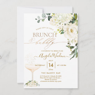 Convites Água-tinta Rosas de Alabastro Brunch Bubbly