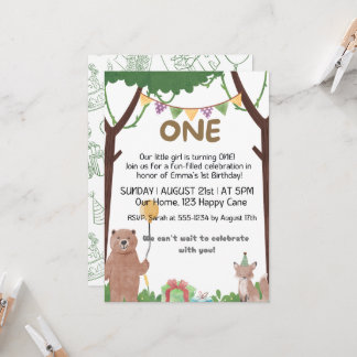 Convites Aguardações de aniversário selvagem: 1 ano de conv