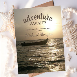 Convites Aguardações de Aventura,Boat Sunset Sea Retirement