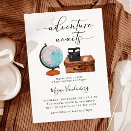 Convites Aguardam a Aventura do Chá de fraldas viagem