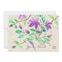 Aguarela do Clematis roxo que pinta o papel de