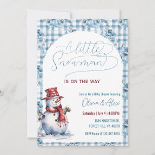 Convites Aguarela Homem de Neve Inverno Menino Baby Shower
