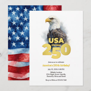 Convites Águia Americana Aniversário de 250 anos da América