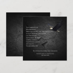 Convites Águia americana na rocha preta