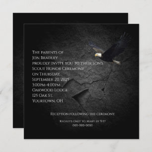 Convites Águia caida na rocha negra