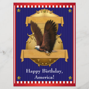 Convites Águia Careca Vermelha Branca e Azul Patriótica 4 d
