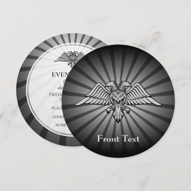 Convites águia-cinza com duas cabeças (Frente/Verso)