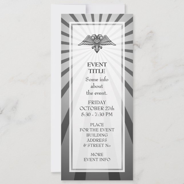 Convites Águia cinza com duas cabeças (Verso)