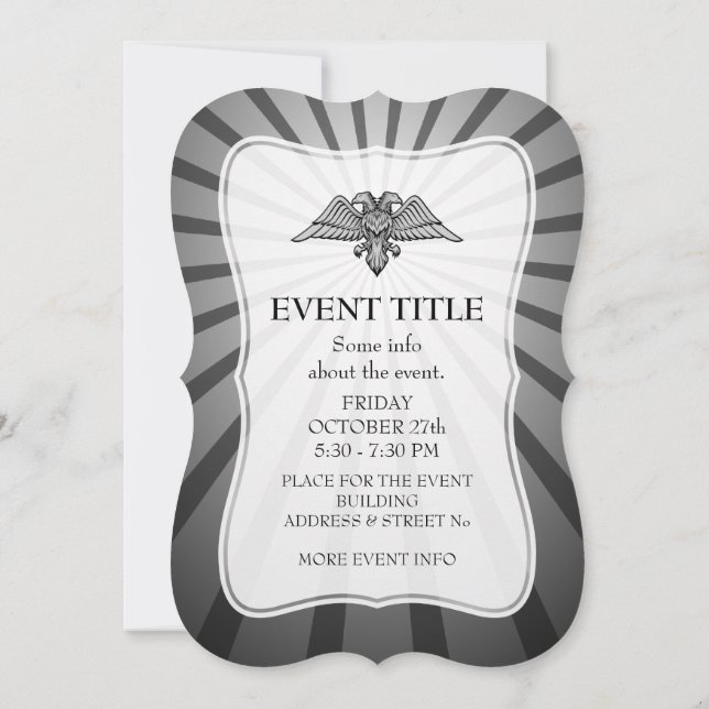 Convites águia-cinza com duas cabeças (Verso)