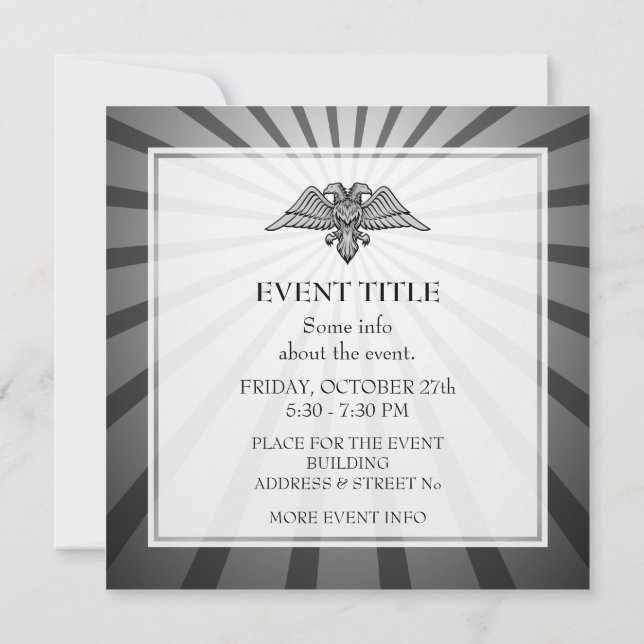 Convites águia-cinza com duas cabeças (Verso)