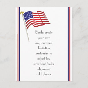 Convites Águia e bandeira Patriótica Americana