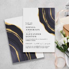 Convites Águia escura de luxo, mármore ouro