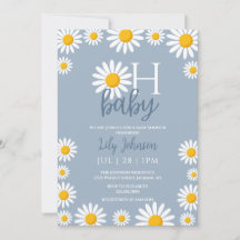 Ah Bebê Daisy Azul Festa de Bebê Código QR de Foto