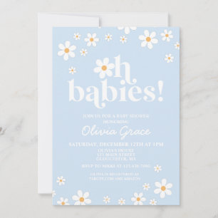 Convites Ah Bebês! Chuveiro de Bebê azul pálido Daisy