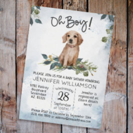 Convites Ah, garoto! Chá de fraldas Cachorro Cachorro Puppy