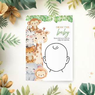 Convites Ah Menino! Chuvinha de Bebê Safari | Desenhe o Beb