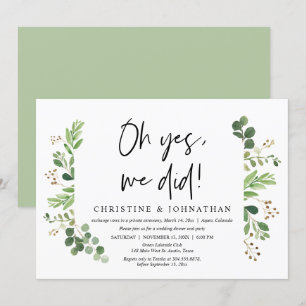 Convites Ah sim, fizemos, festa de fuga de casamento