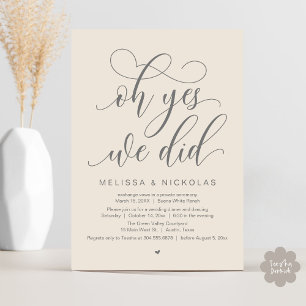 Convites Ah Sim, Nós Fizemos, Festa de Casamento Romântico