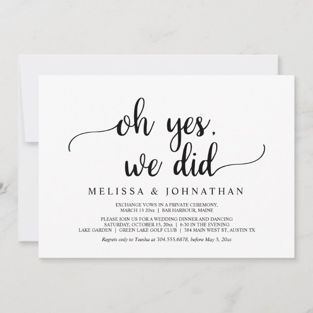 Convites Ah Sim, Nós Fizemos, Festa de Casamento Rústico e  (Frente)