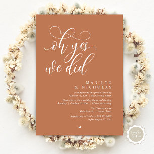 Convites Ah Sim, Nós Fizemos, Jantar de Festa de Casamento 