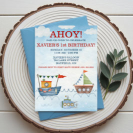 Convites AHOY! Barcos Náuticos e Festa de Aniversário Subma
