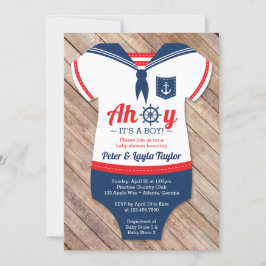 Convites Ahoy Chá de fraldas Invitation, Sailor, Náutico