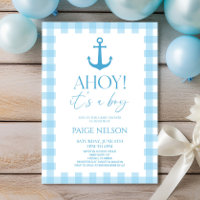 Ahoy! É um Chá de fraldas azul elegante
