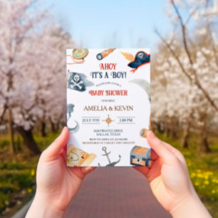 Convites Ahoy, é um Chá de fraldas pirata