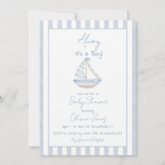Convites Ahoy It's A Boy Baby Shower Invitation Card