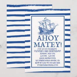 Convites Ahoy Matey! Aniversário do Navio Pirata Negro