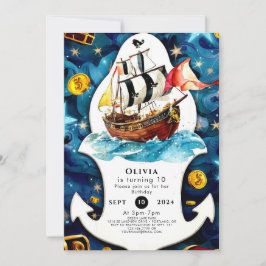 Convites Ahoy Matey é um divertido pirata do Pastel