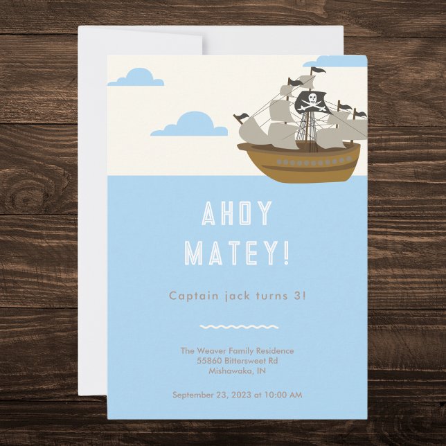 Convites Ahoy Matey Pirate Themed Birthday (Criador carregado)