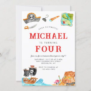 Convites Ahoy Shipmates Treasure Hunt Navio Pirata Aniversá