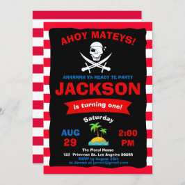 Convites Ahoy Treasure Map Pirata Ocean Voyage Boy Birthday