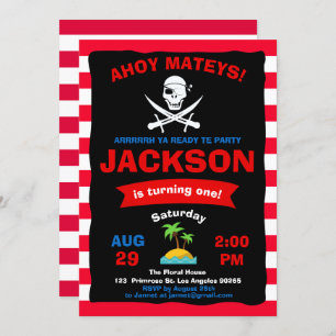 Convites Ahoy Treasure Map Pirate Ocean Voyage Boy Ahoth