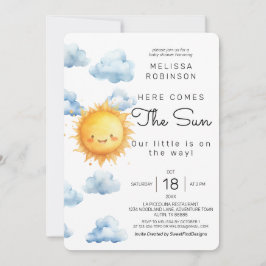 Convites Aí vem o Chá do Watercolor Baby Boy