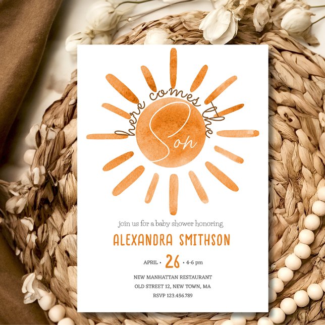 Convites Aí vem o filho Chá de fraldas (Criador carregado)