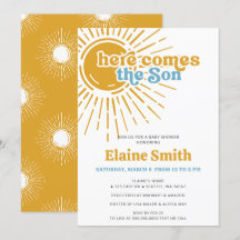 Aí vem o filho do chá de fraldas do menino retrô