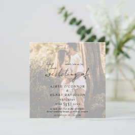 Convites Aimee Rustic Script Modern Wedding