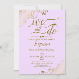 Convites Ainda Fazemos A Elegante Renovação De Vow Dourada 