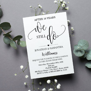 Convites Ainda fazemos Aniversário de Casamento Minimalista
