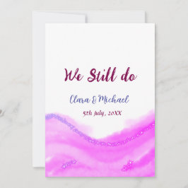 Convites Ainda fazemos glitter de aquarela rosa roxo brilho