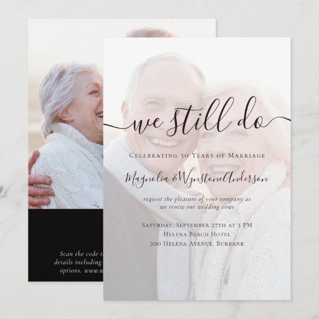 Convites Ainda fazemos Renovação de Código QR de Foto (Frente/Verso)