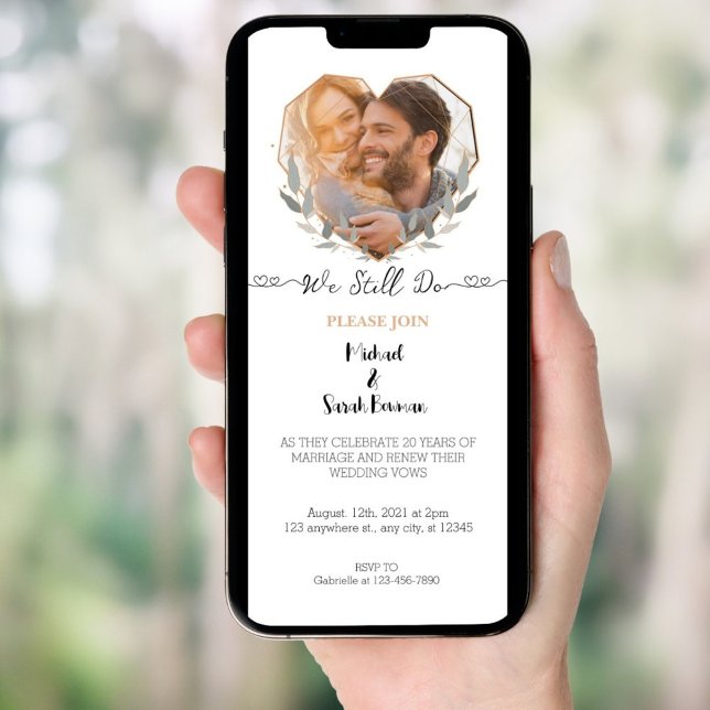 Convites Ainda fazemos Renovação de Vow Foto de Casamento E (Criador carregado)