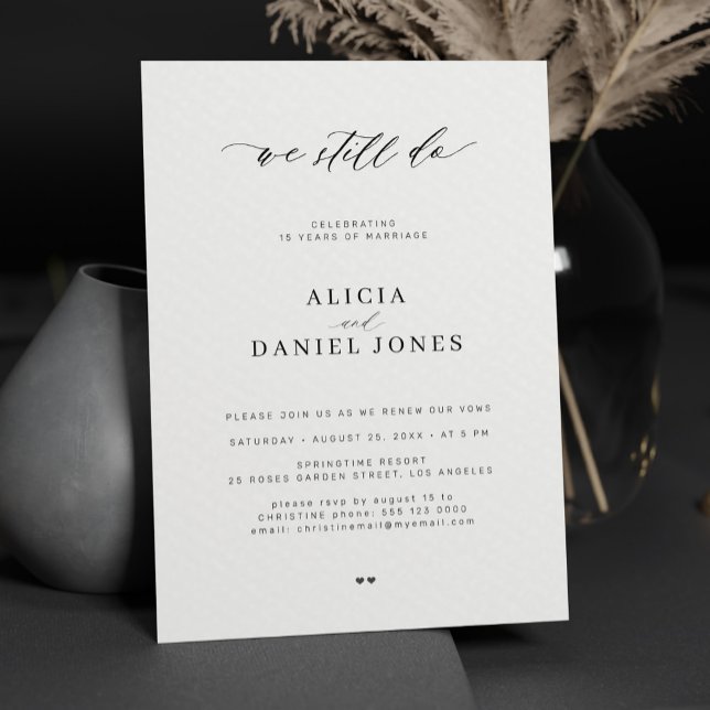 Convites Ainda fazemos renovação simples do casamento moder (Criador carregado)