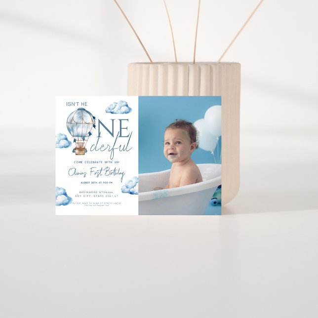 Convites Air Balloon não é a foto maravilhosa de aniversári (Criador carregado)