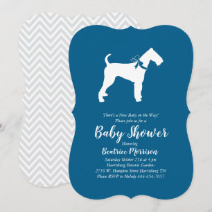 Convites Airedale Terrier Cachorro Chá de fraldas Blue Boy