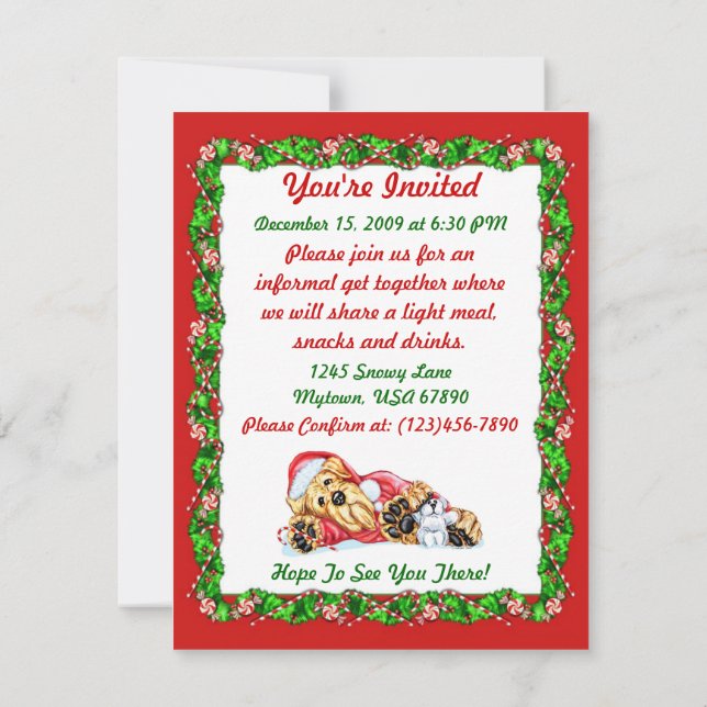 Convites Airedale Terrier Natal Esperando por Papais noeis (Verso)