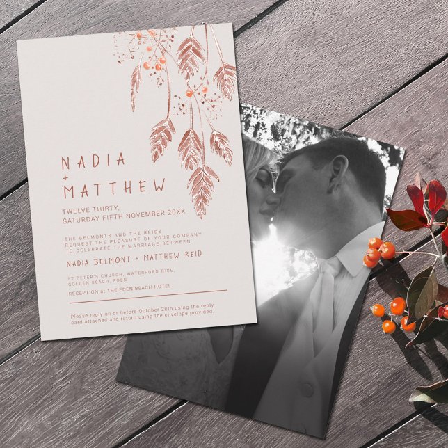 Convites Airelas-de-vidro tan terracotta aquarela (Criador carregado)